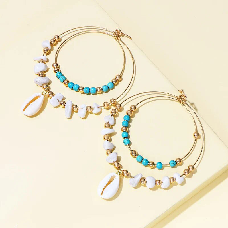 Boucles d'Oreilles Pendante Cauris