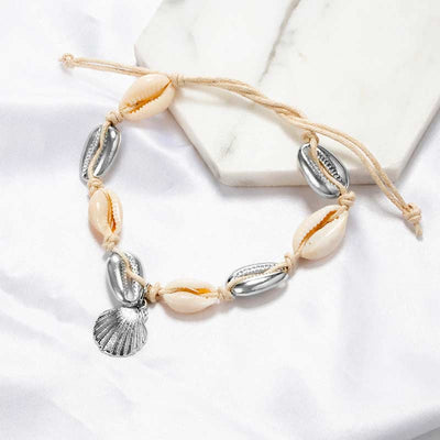 Bracelet de Cheville Argent Coquillage