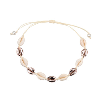 Collier Coquillage Cauris Or Rose